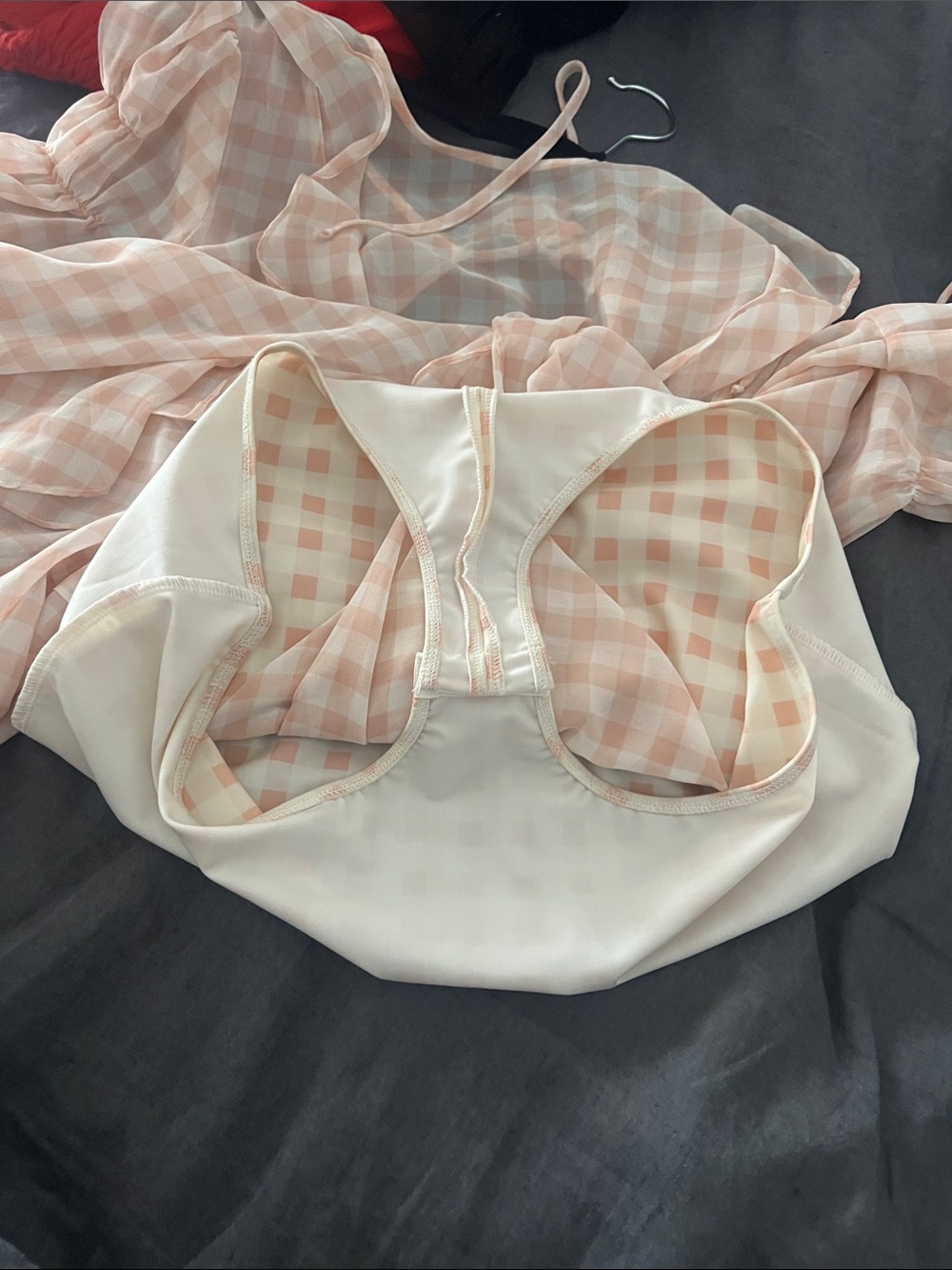 For Love & Lemons Peach and White Gingham Maxi Dress - Picture 10 of 10